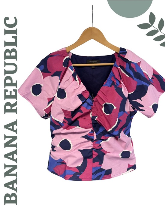 Banana Republic Floral Top Size 6 Pink Blue - Picture 3 of 8